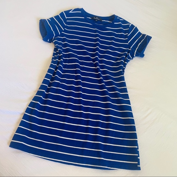 royal blue striped dress